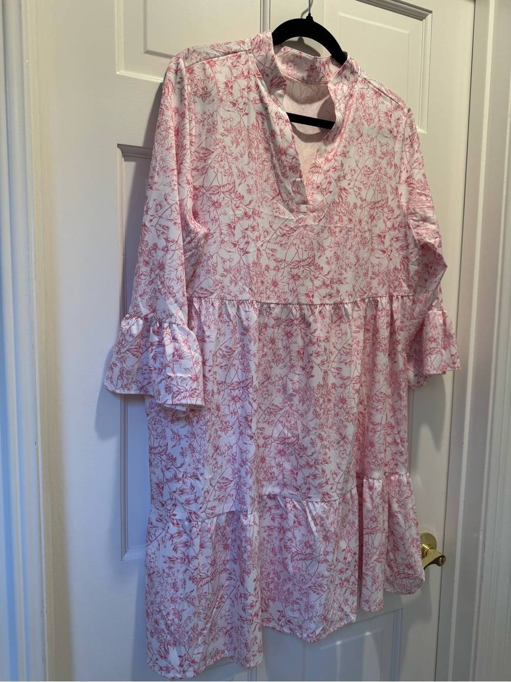 Women’s Pink Floral Tiered Dress